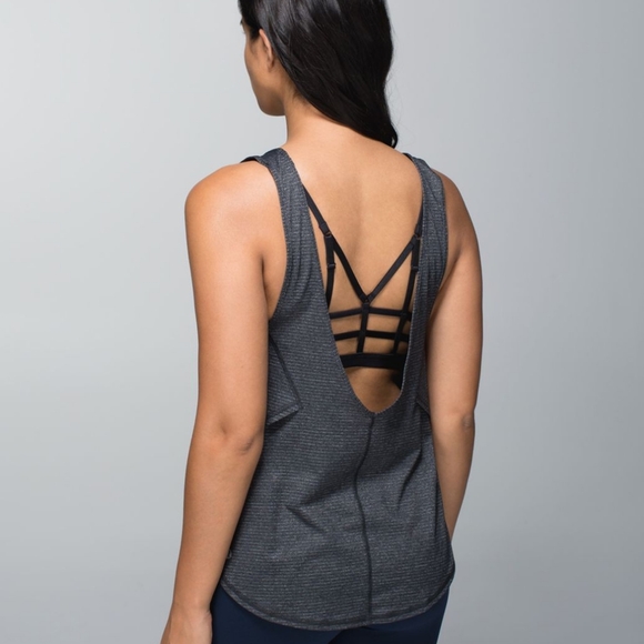 lululemon athletica Tops - Lululemon Seek The Heat Tank Heathered Black / Black